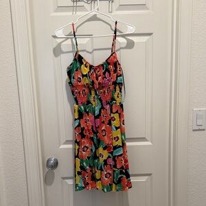 GB girls Floral Spaghetti Strap Dress in Black, Red, Yellow, Green